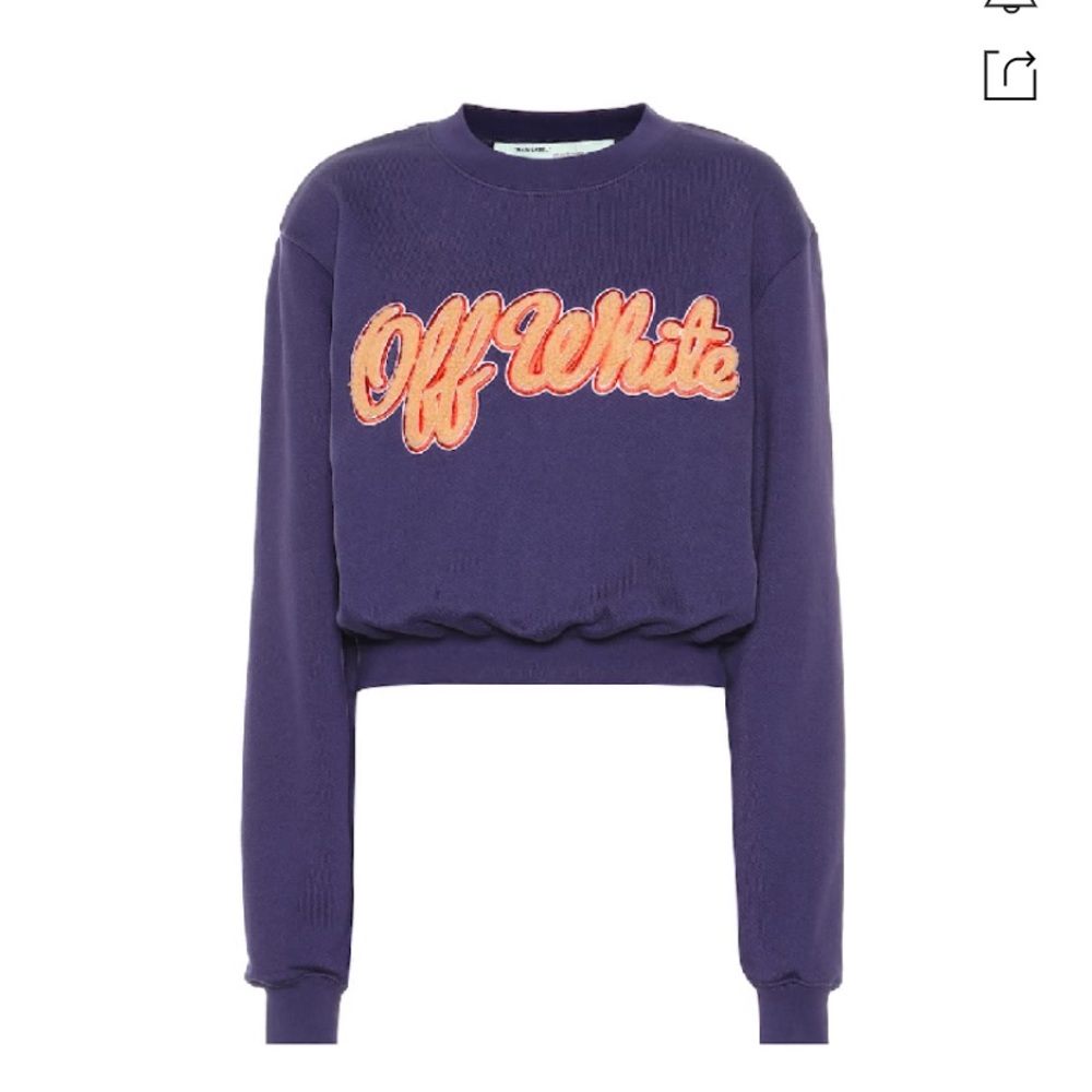 NWT purple Off White cropped sweatshirt